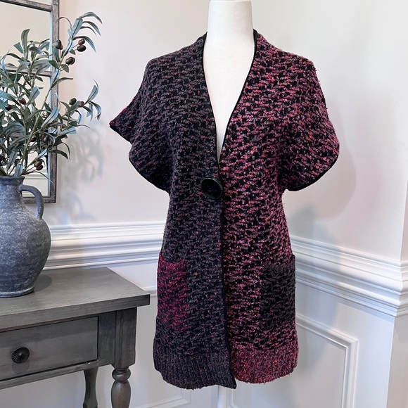 Anthropologie Curio Color Block Button /Snap Front Knit Cardigan S - Picture 1 of 13